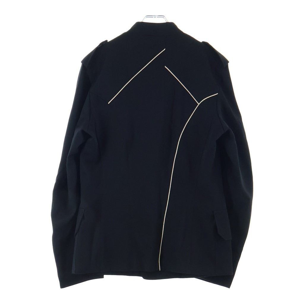 Yohji Yamamoto POUR HOMME(ヨウジヤマモト プールオム) 12SS 春夏・袴期 パイピングジャケット ウール ブラック HB-J56-100