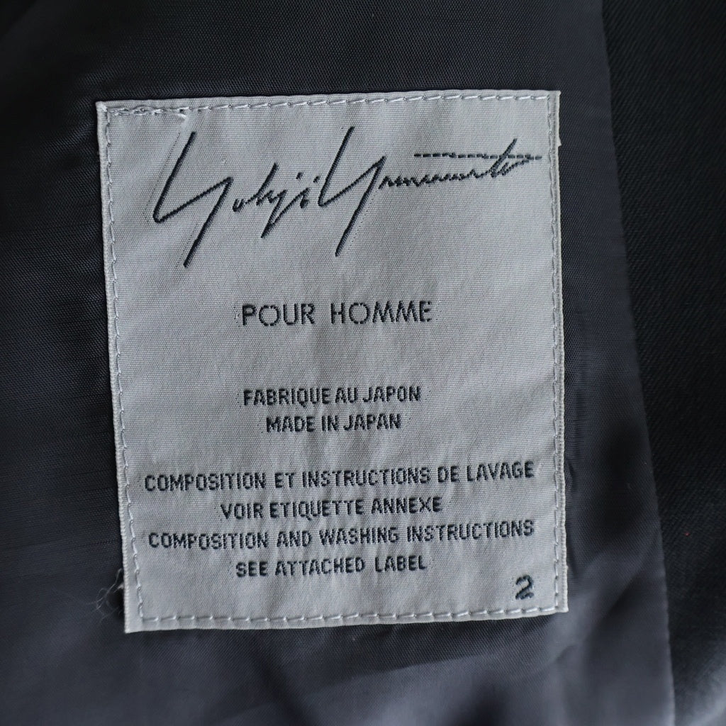 Yohji Yamamoto POUR HOMME(ヨウジヤマモト プールオム) 12SS 春夏・袴期 パイピングジャケット ウール ブラック HB-J56-100
