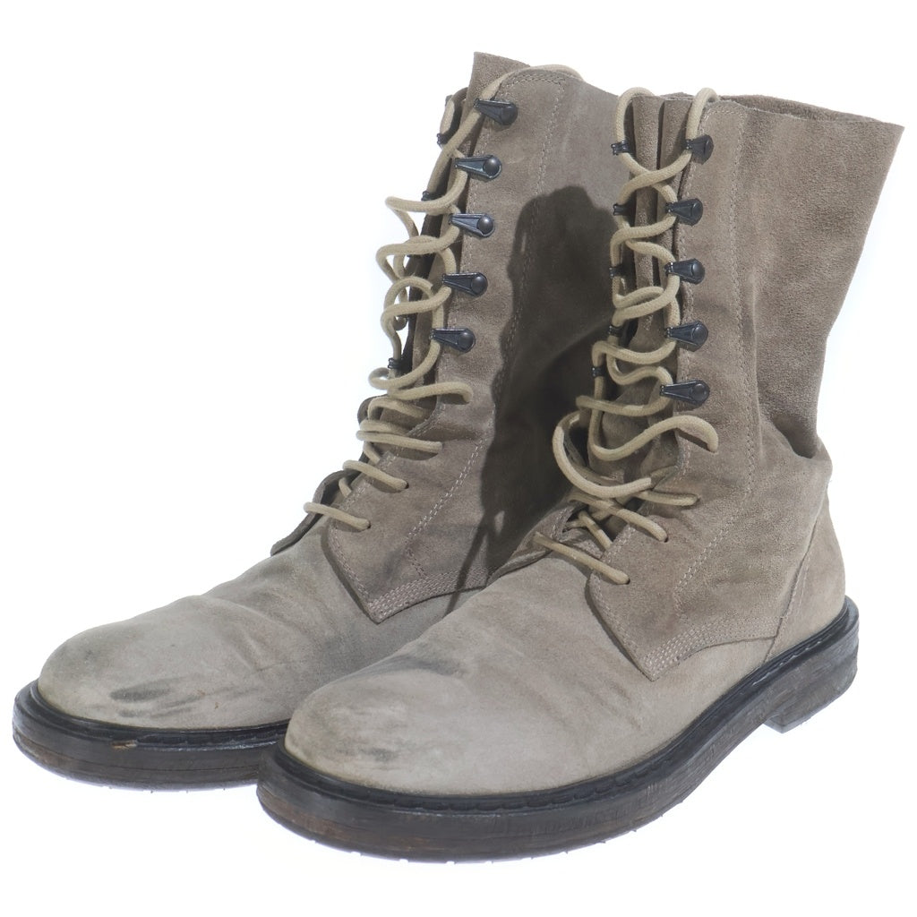 ANN DEMEULEMEESTER(アンドゥムルメステール) レースアップブーツ グレー スエード #41.5 121-4200