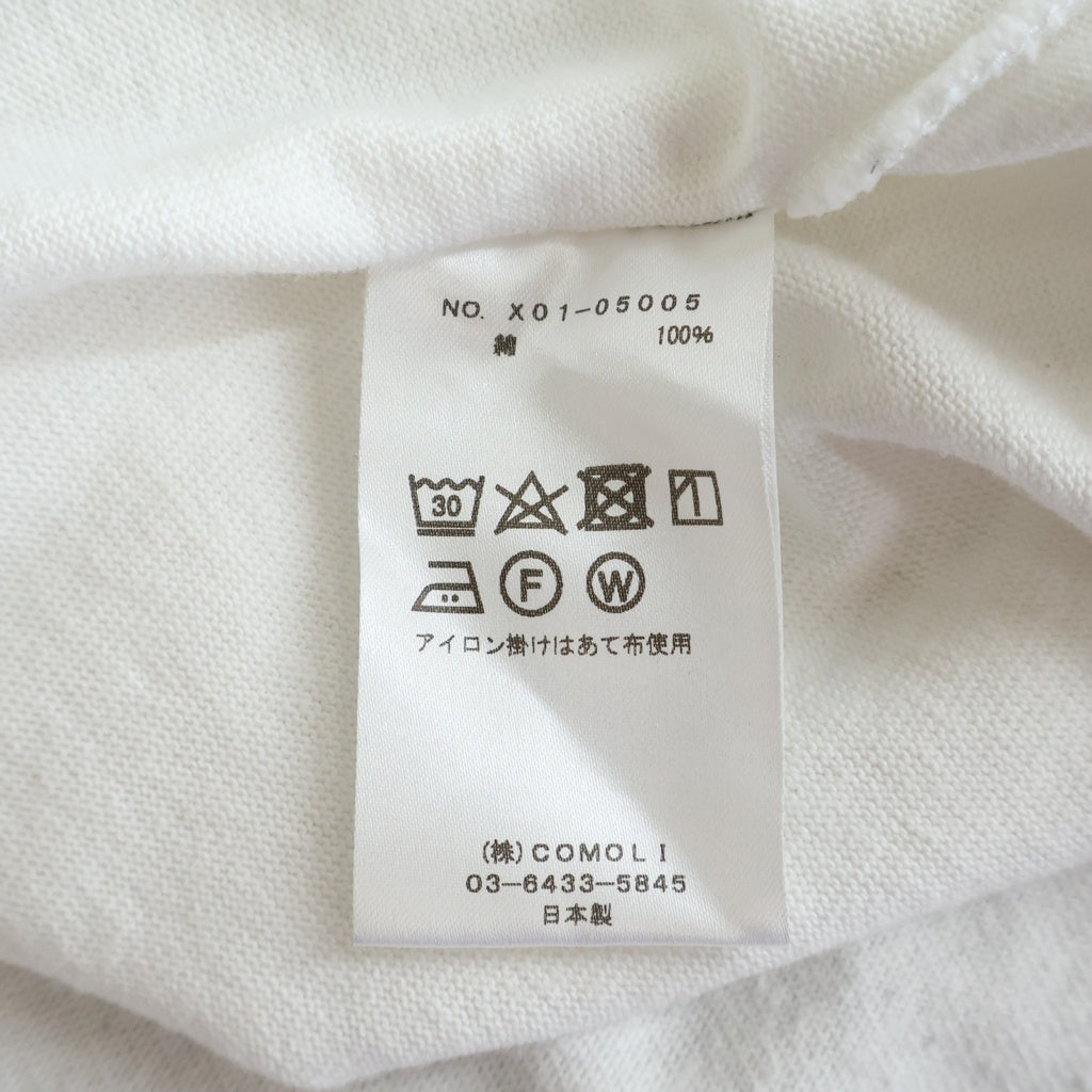 COMOLI(コモリ) 23SS フットボールTシャツ 長袖 ホワイト コットン X01-05005
