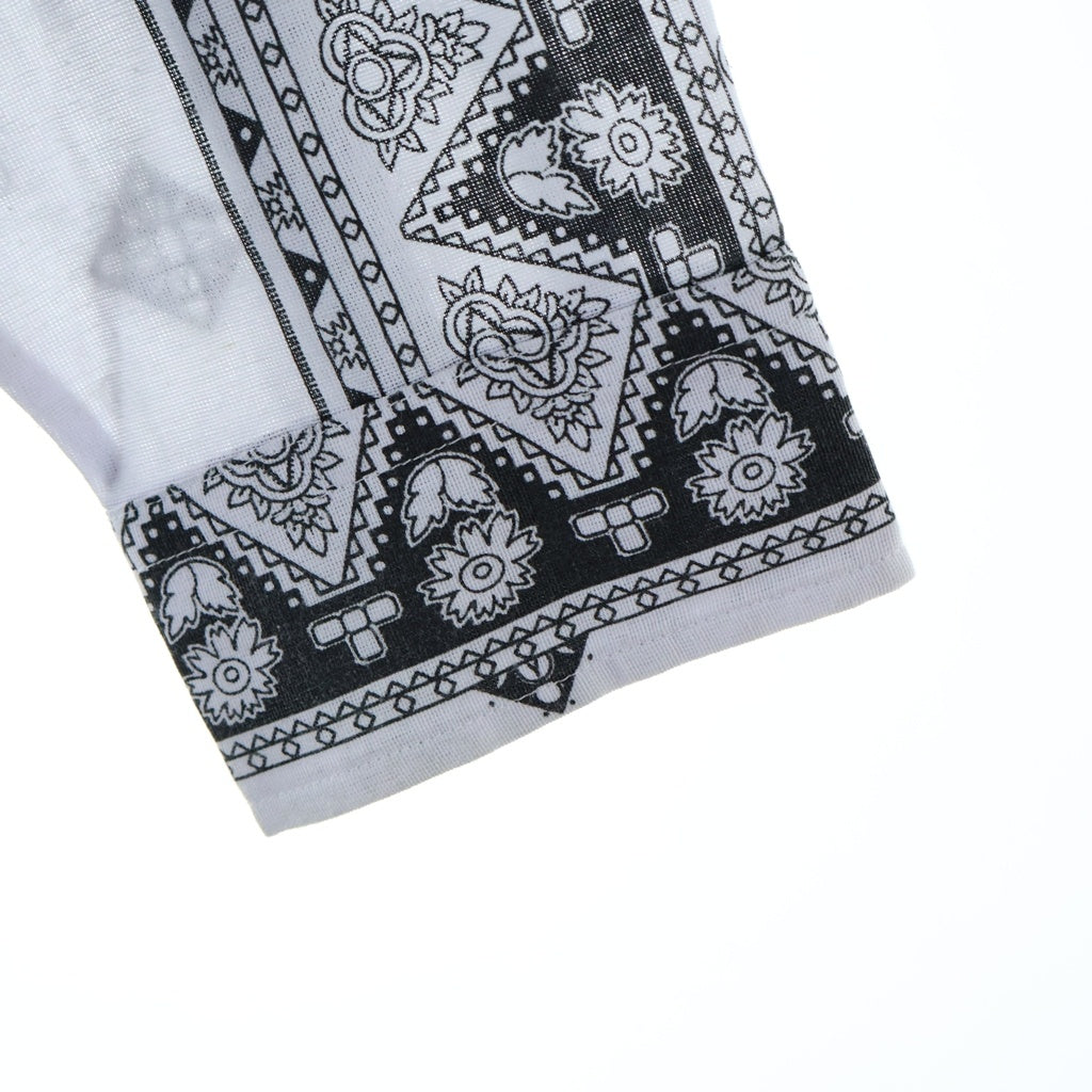 NO BRAND(ノーブランド) 10匣 テンボックス DRUG DEALER SHIRT ドラッグ・ディーラー・シャツ ペイズリー柄 長袖シャツ ポリエステル ホワイト 221tenbox07