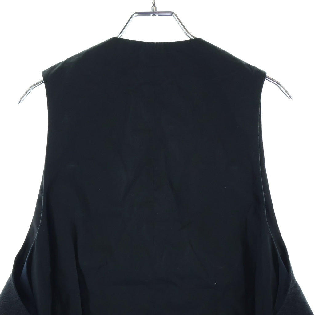 ANN DEMEULEMEESTER(アンドゥムルメステール) 5B ジレ ベスト ウール×リネン×コットン ブラック 352-01-45112