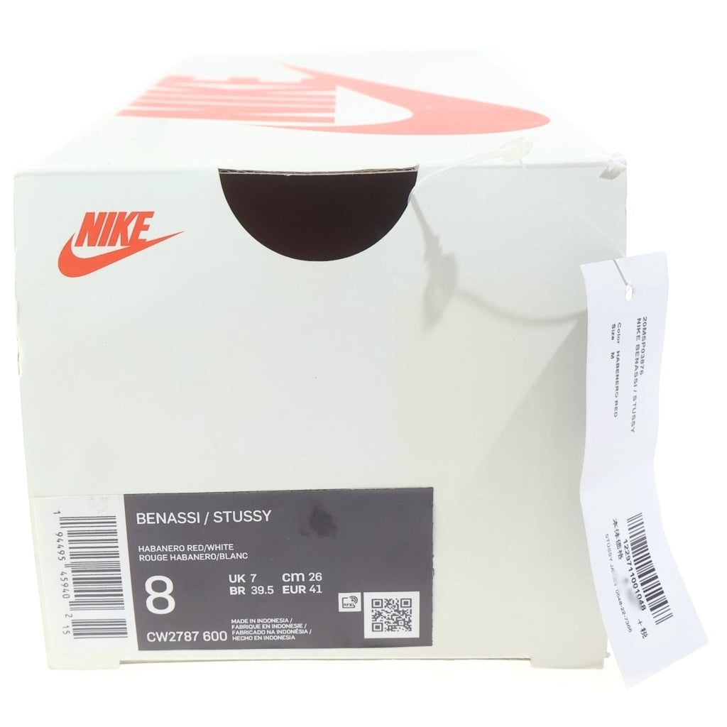 NIKE(ナイキ) ×STUSSY BENASSI SLIDE ステューシー ベナッシ スライドサンダル レッド US8/26cm CW2787-600
