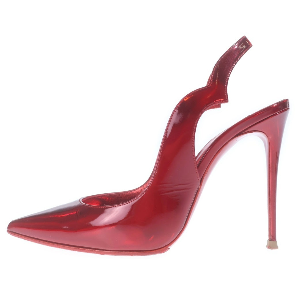CHRISTIAN LOUBOUTIN(クリスチャンルブタン) Hot Chick Sling ホット チック スリング ヒールサンダル エナメル レッド 38 レディース