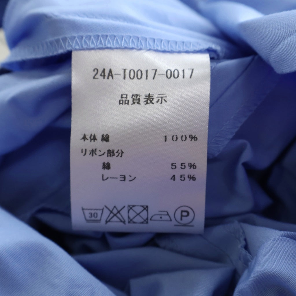 PATOU(パトゥー) 24AW 変形バルーンブラウス 長袖シャツ コットン ブルー 24A-T0017-0017 レディース