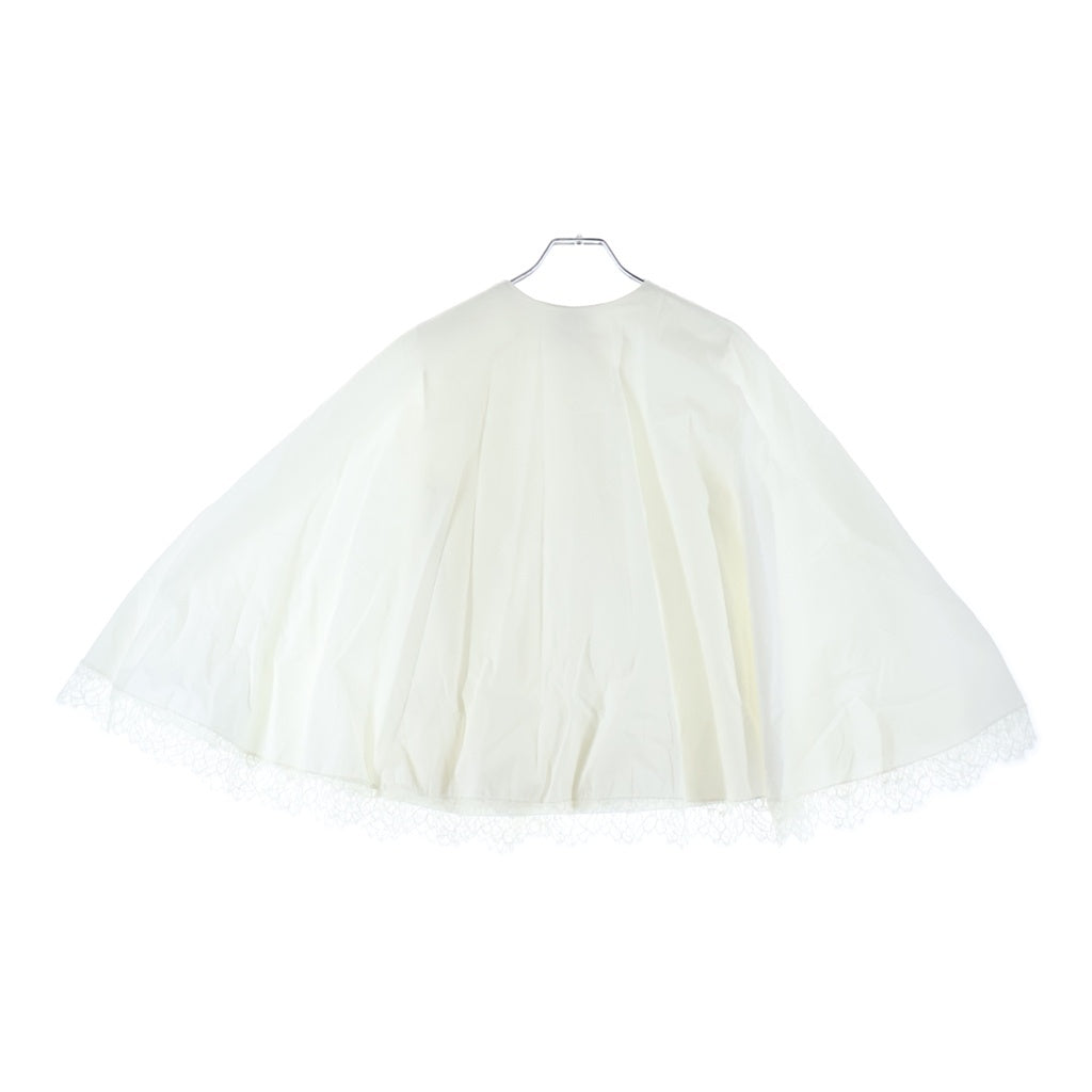 NO BRAND(ノーブランド) Giambattista Valli(ジャンバティスタ・ヴァリ) レースデザイン レイヤードケープブラウス ドッキング イタリア製 ホワイト RVCL115740P0 レディース