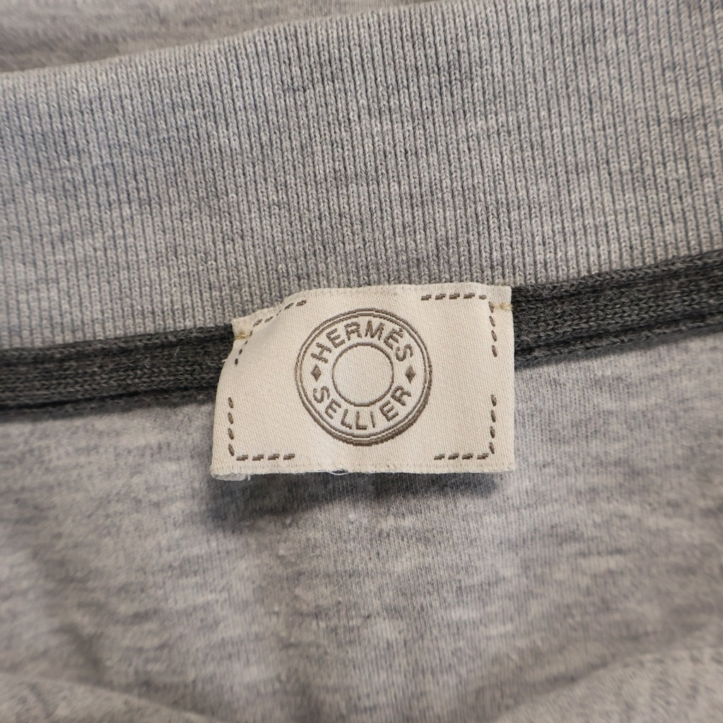 HERMES(エルメス) セリエボタン ポロシャツ Tシャツ コットン グレー レディース