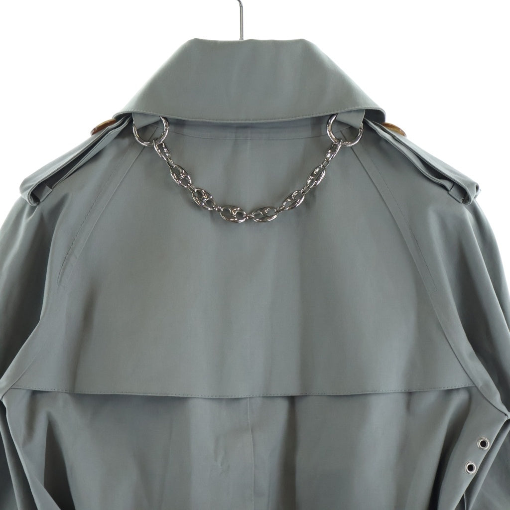 BALENCIAGA(バレンシアガ) ステンカラーコート トレンチコート ロングコート グレー コットン 45762 レディース