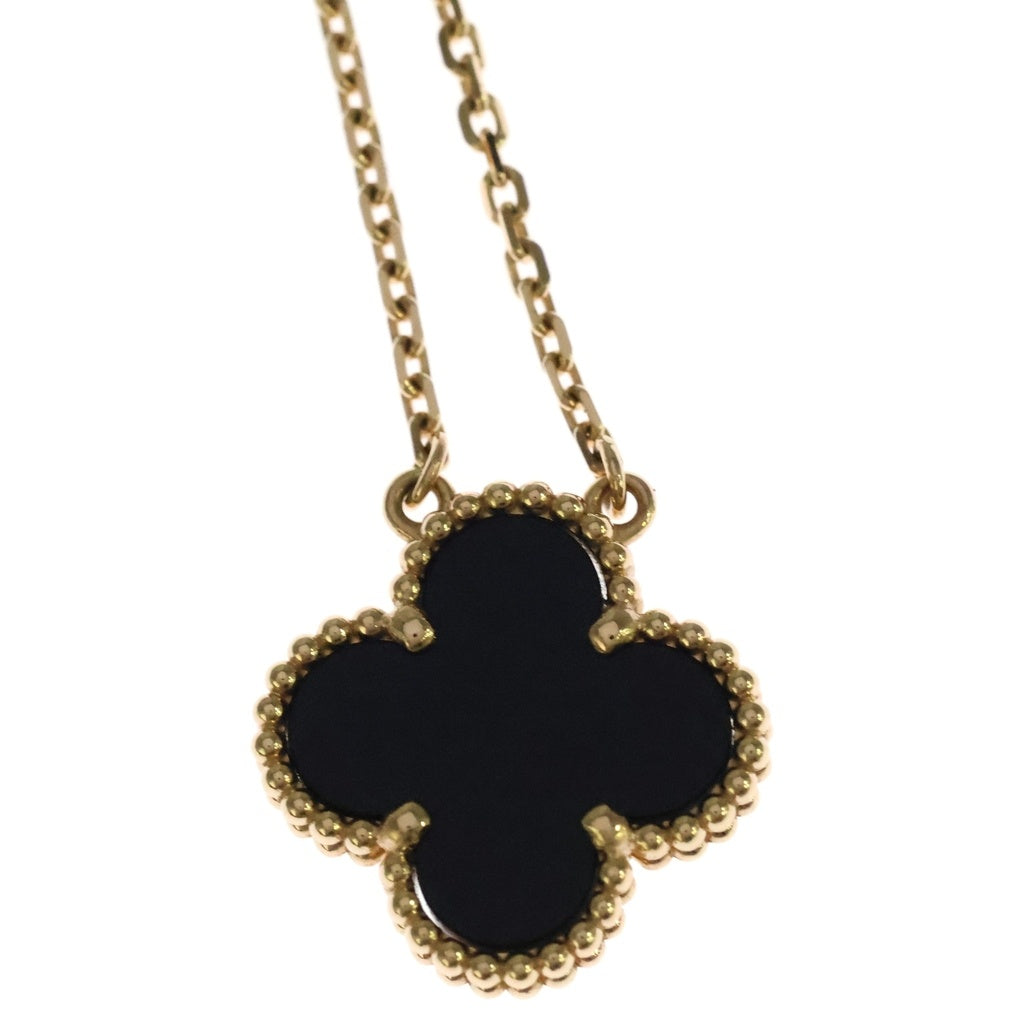 Van Cleef & Arpels(ヴァンクリーフアンドアーペル) ヴィンテージ アルハンブラ オニキス ネックレス Au750 K18YG イエローゴールド VCARA45800 レディース