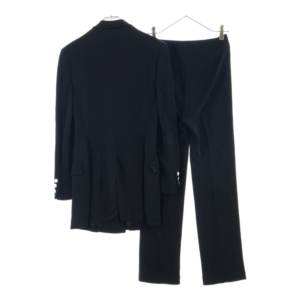 DOLCE & GABBANA(ドルチェアンドガッバーナ) セットアップスーツ ビスコース ダブルブレスト ジャケット ノータック パンツ ブラック レディース B845/6711