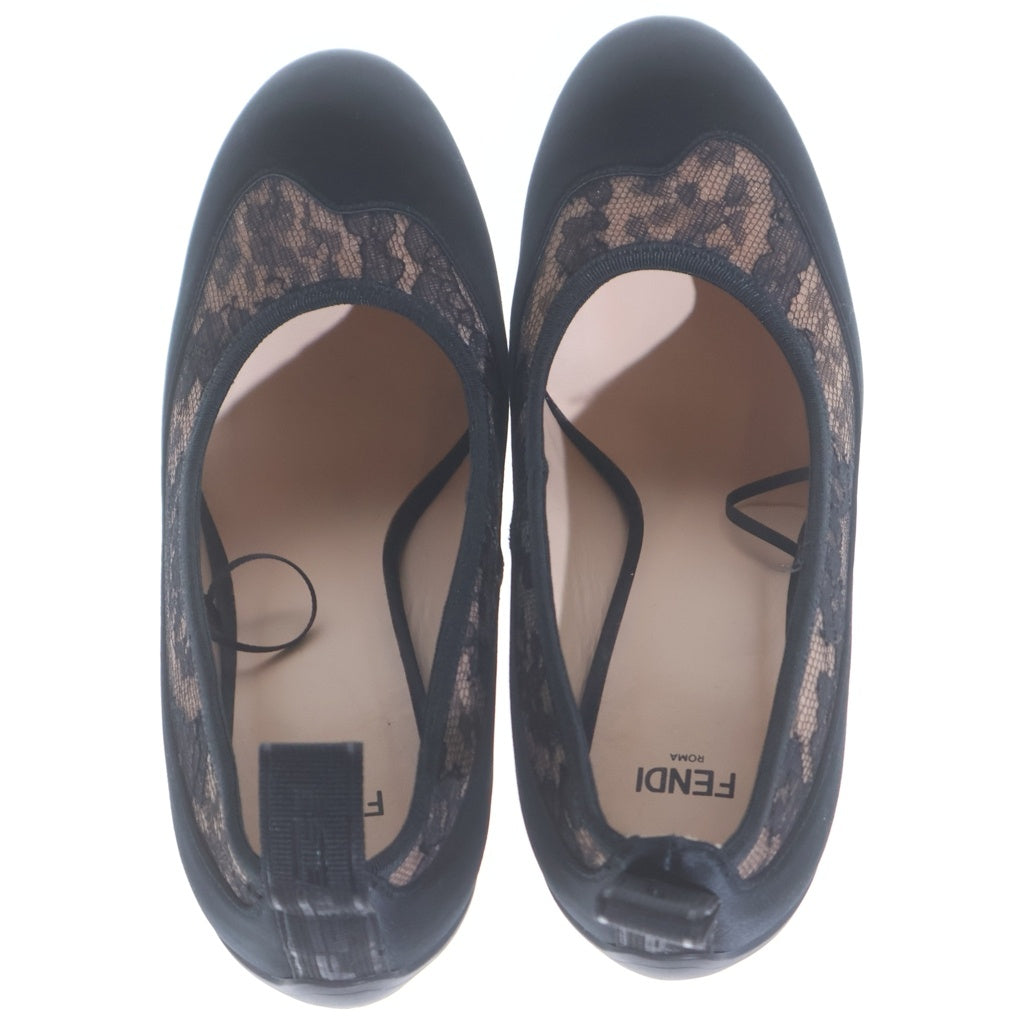 FENDI(フェンディ) レース パンプス ヒール ブラック レディース