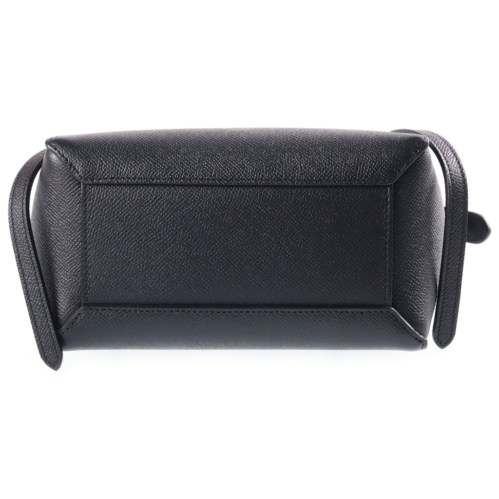 CELINE(セリーヌ) ベルトバッグ ナノ ハンドバッグ ショルダーバッグ ブラック レザー レディース