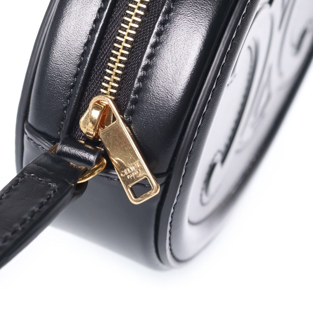 CELINE(セリーヌ) オーバルパース キュイル トリオンフ ショルダーバッグ ブラック レザー レディース