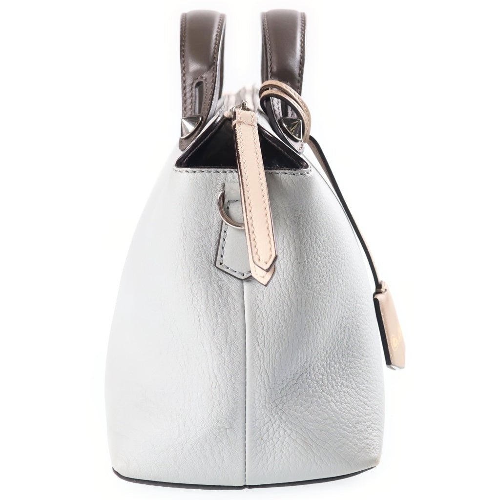 FENDI(フェンディ) バイザウェイ ミディアム バイカラー 2WAYハンドバッグ ショルダーバッグ ライトブルー×ブラウン レザー 8BL124-5QJ シルバー金具 レディース