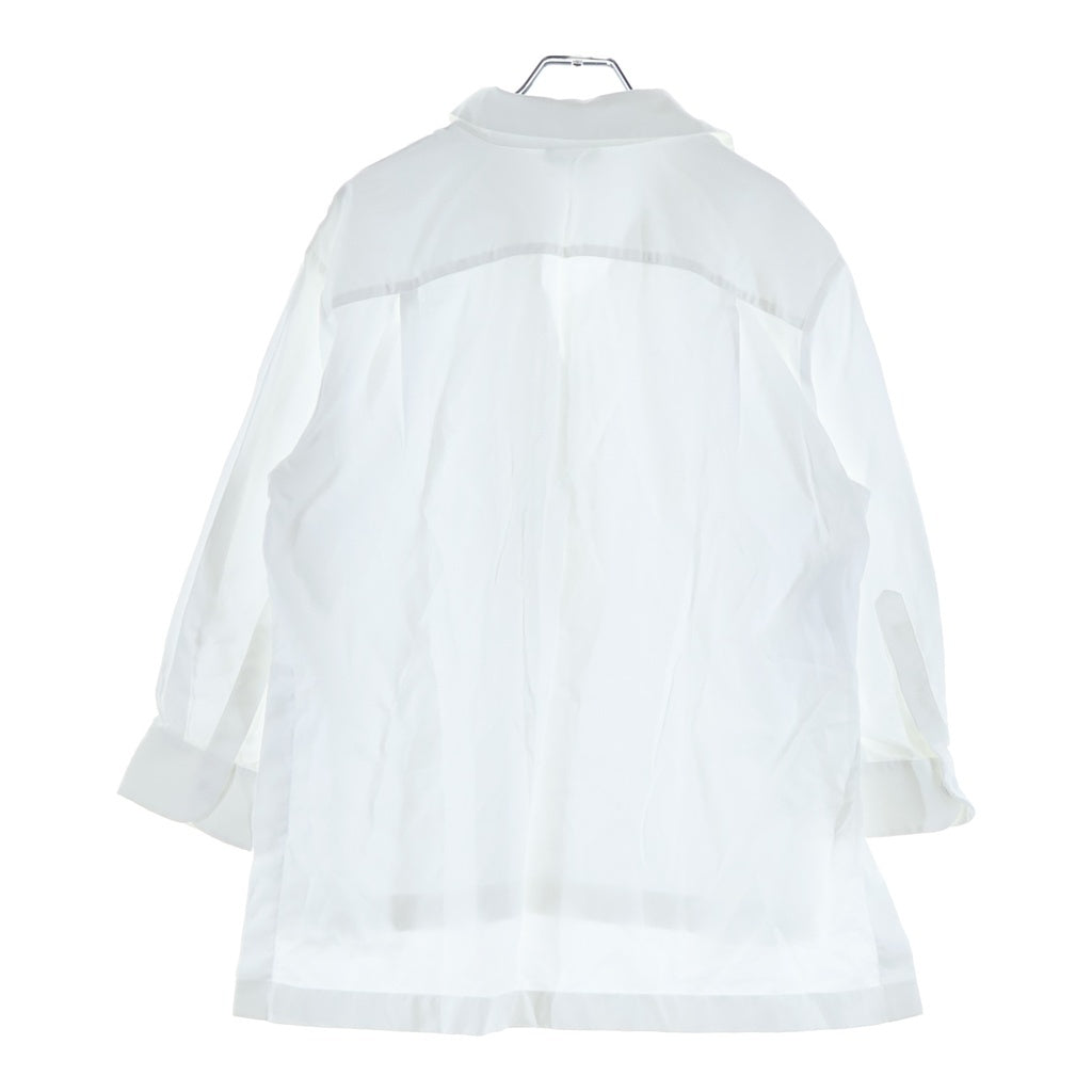 GIORGIO ARMANI(ジョルジオアルマーニ) 比翼 スナップボタン プルオーバー 長袖シャツ ホワイト GW000777 TE13820 レディース