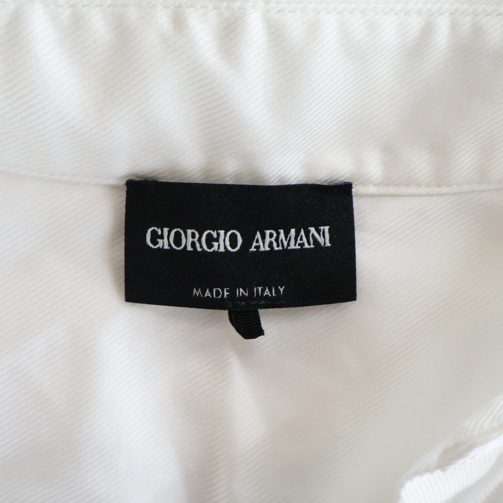 GIORGIO ARMANI(ジョルジオアルマーニ) 比翼 スナップボタン プルオーバー 長袖シャツ ホワイト GW000777 TE13820 レディース