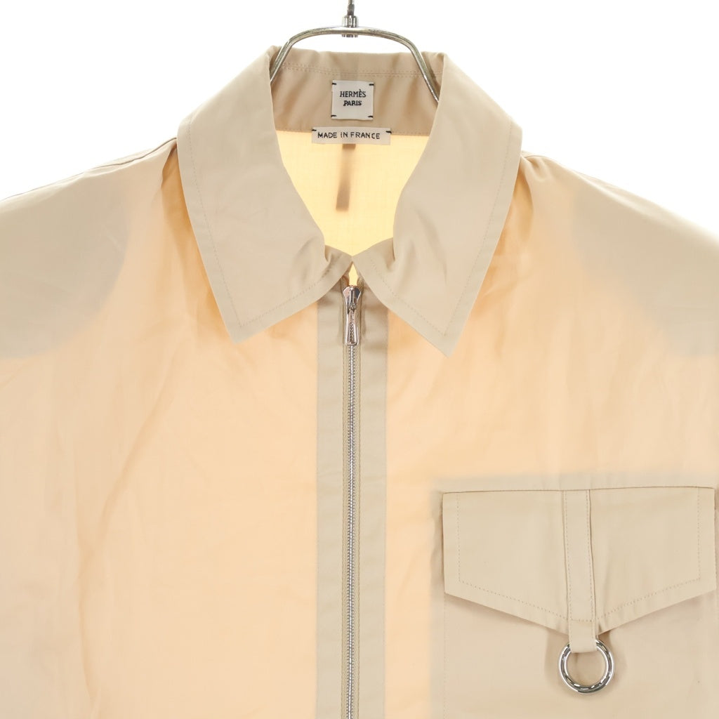 HERMES(エルメス) 23SS セリエボタン カルトゥッシュ スライダー ジップアップ 長袖シャツ ベージュ 3E0616DX レディース