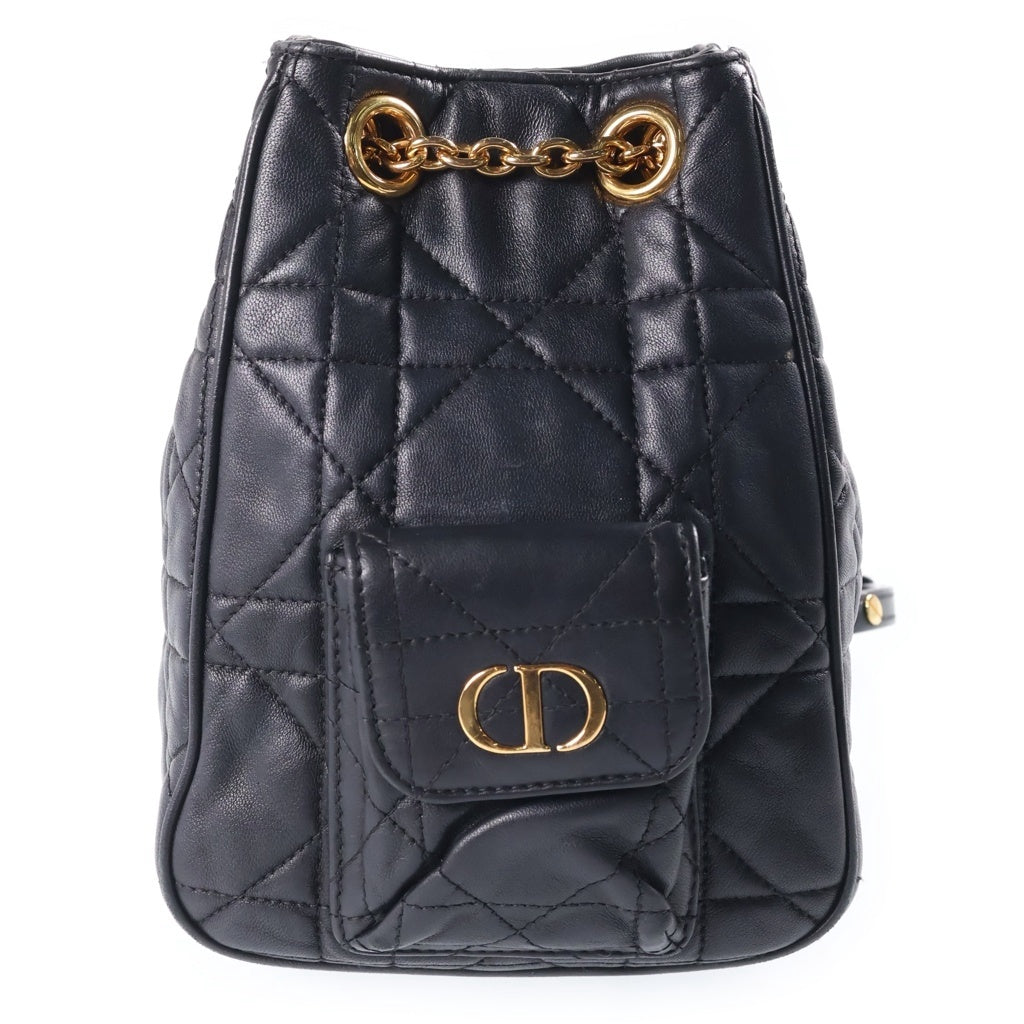 Christian Dior(クリスチャンディオール) カロ バックパック リュック ミディアム ブラック ラムスキン レディース