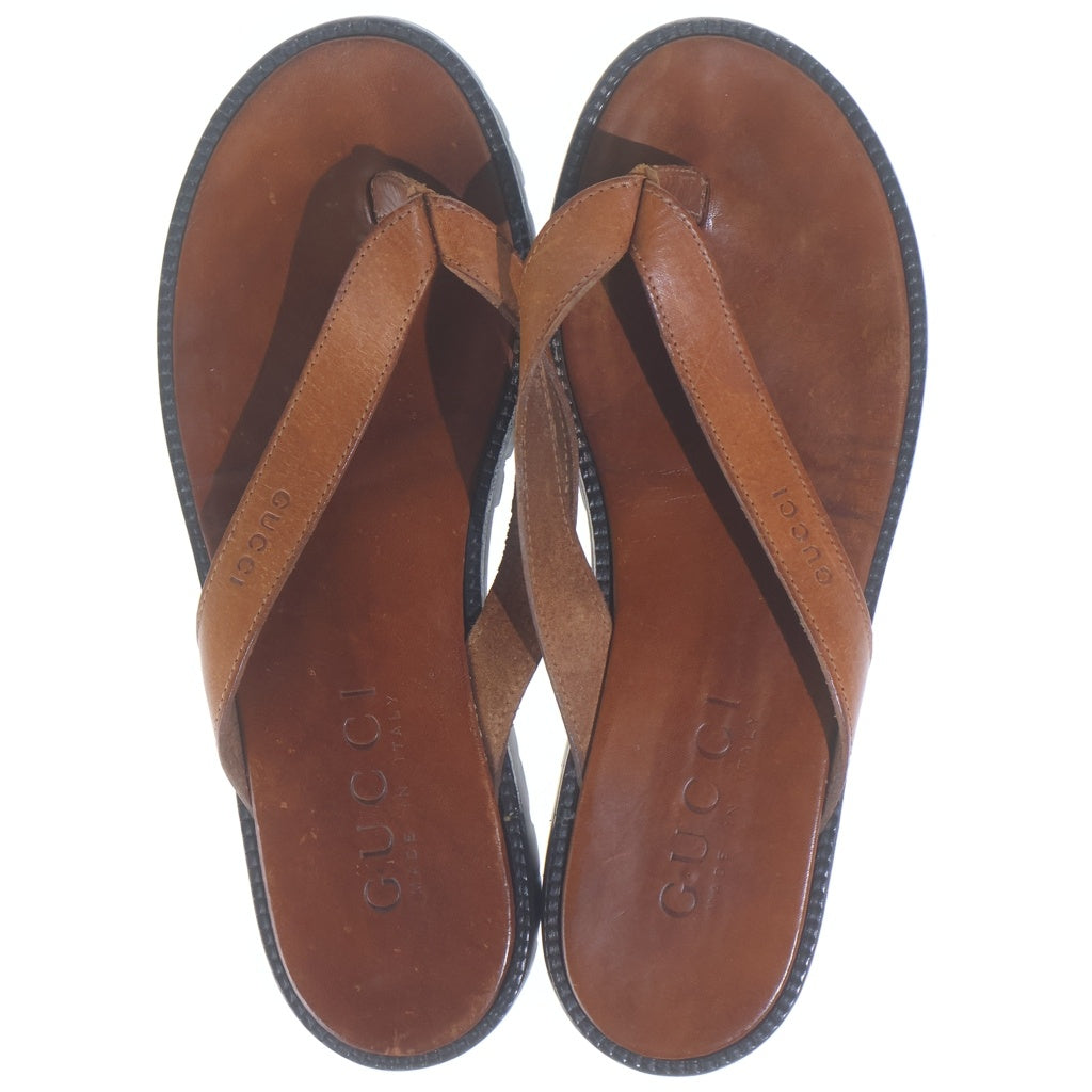 GUCCI(グッチ) レザービーチサンダル ブラウン