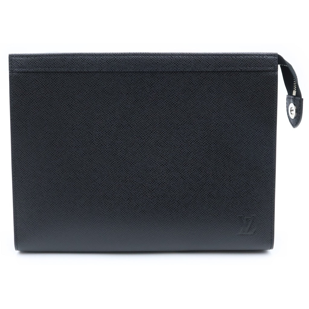 LOUIS VUITTON(ルイヴィトン) タイガ ポシェット ヴォワヤージュMM セカンド クラッチバッグ レザー ブラック M30547 レディース