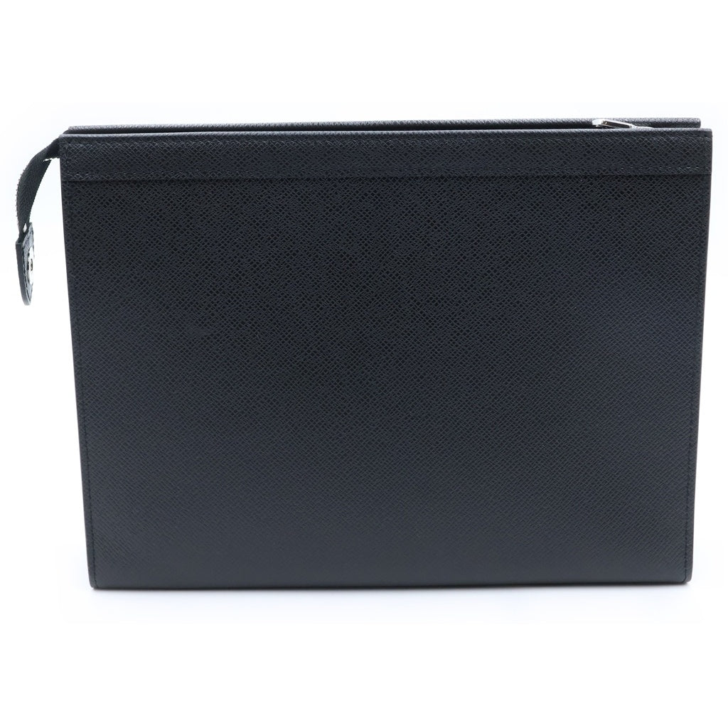 LOUIS VUITTON(ルイヴィトン) タイガ ポシェット ヴォワヤージュMM セカンド クラッチバッグ レザー ブラック M30547 レディース