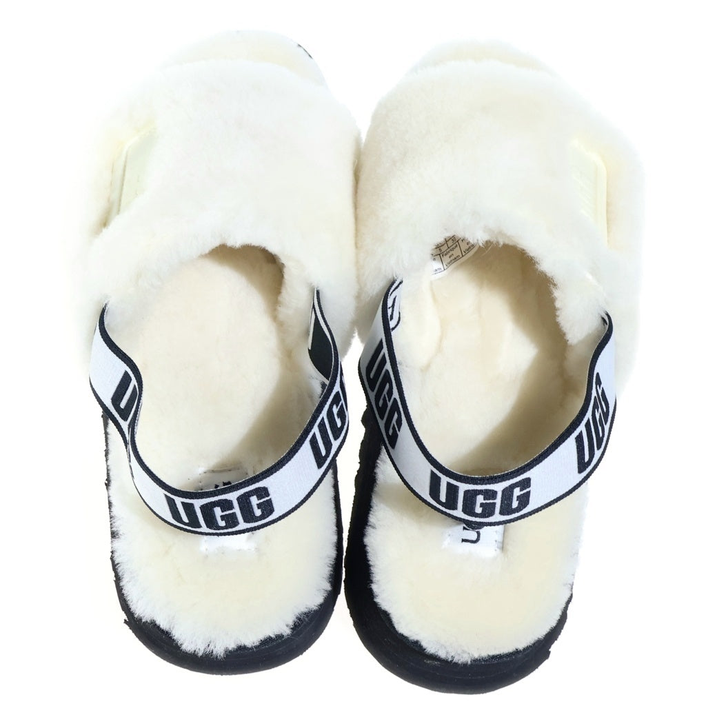 UGG(アグ) DISCO SLIDE ディスコスライド サンダル シープスキン ホワイト×ブラック 1112258 レディース