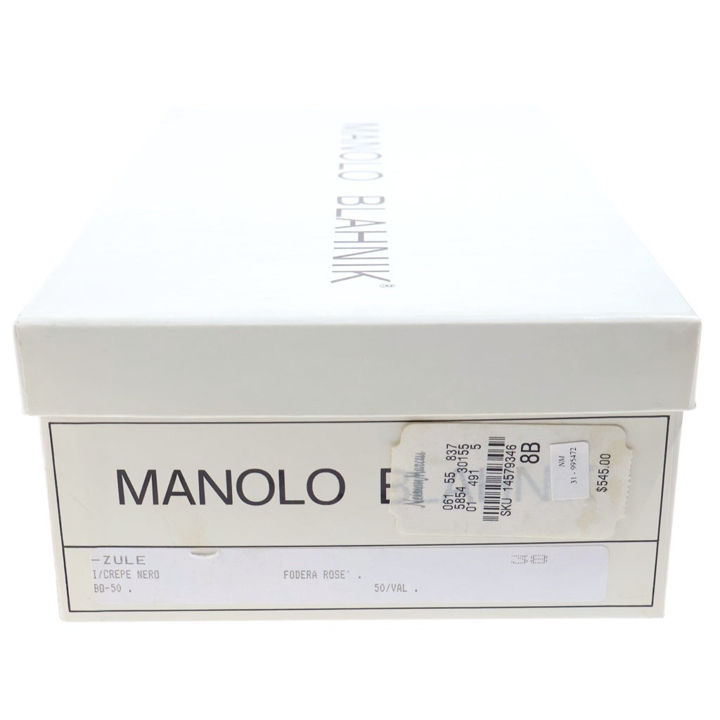 MANOLO BLAHNIK(マノロブラニク) サテンミュール パンプス サンダル ヒール ブラック レディース