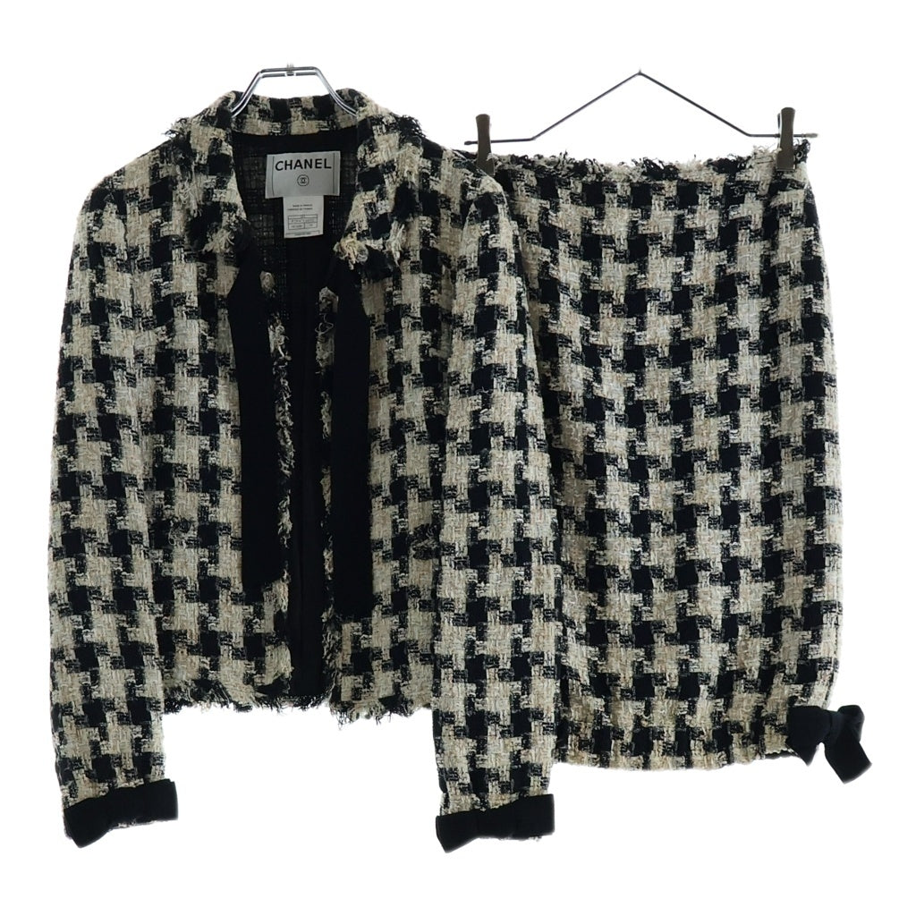CHANEL(シャネル) 04A リボン ツイードセットアップ ブラック×ベージュ P23947V14152 レディース