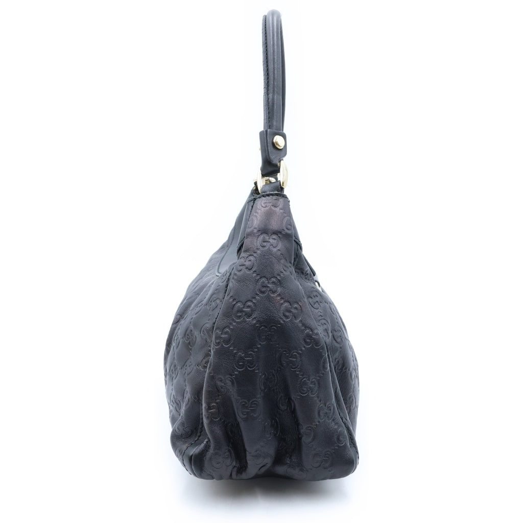 GUCCI(グッチ) アビー GG レザー ハンド ショルダーバッグ ブラック シルバー金具 190525 レディース