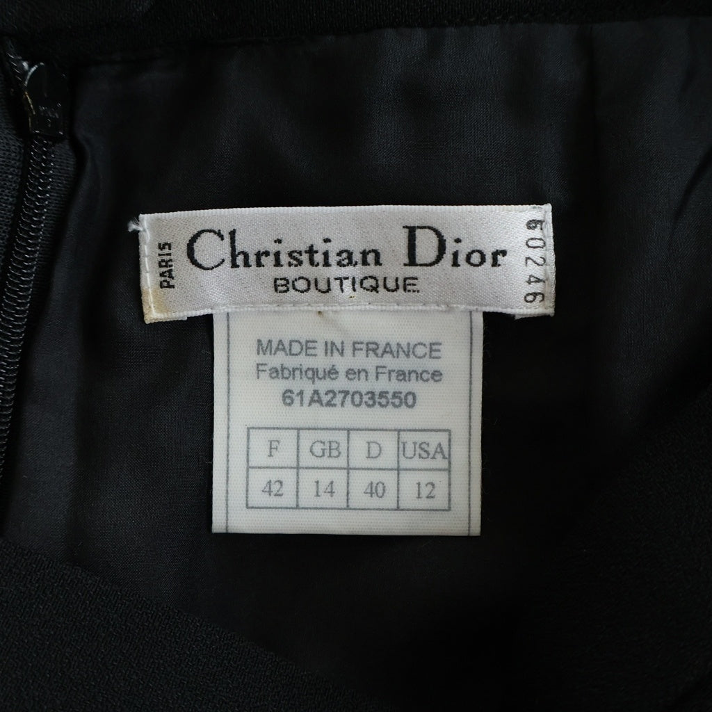 DIOR(ディオール) アセテート×レーヨン スリットスカート ロング タイトスカート #42 ブラック レディース