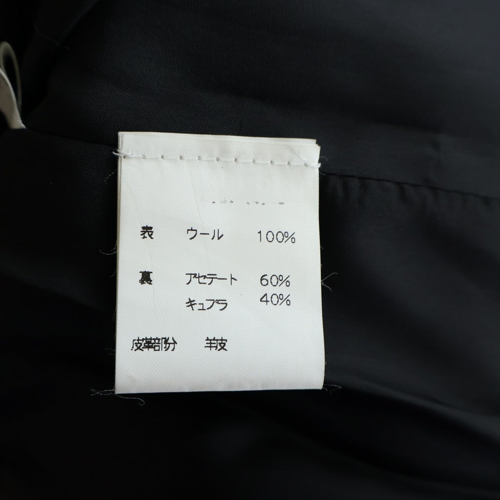 JEAN-LOUIS SCHERRER(ジャンルイシェレル) レザー×ウール ドッキング ブルゾン 切替 ジャケット アウター #42 ブラック レディース