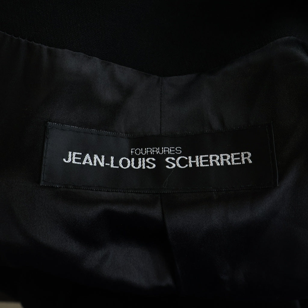 JEAN-LOUIS SCHERRER(ジャンルイシェレル) ポリエステル 襟ファー ステンカラーコート ロングコート #42 ブラック レディース
