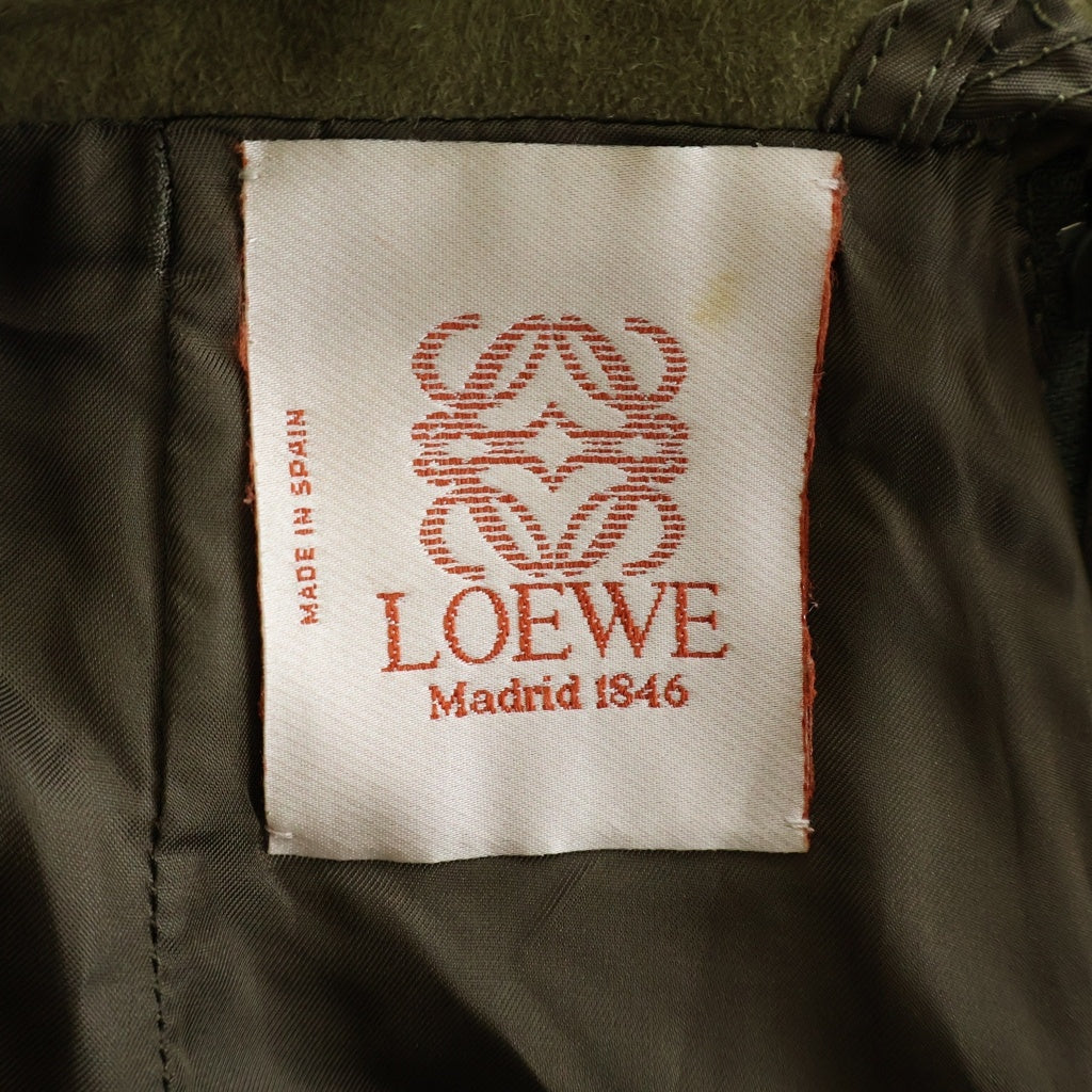 LOEWE(ロエベ) スエードフレア ひざ丈スカート カーキ #42 レディース