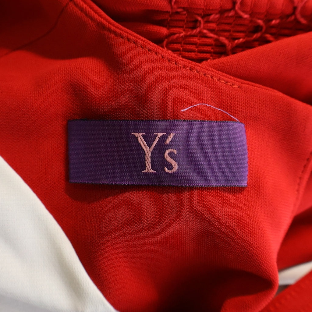 Y's(ワイズ) TAKESHI KOSAKA by Y's Pink Label タケシコウサカ レーヨン×ポリエステル ウエストシャーリング ロングワンピース ドレス #1 レッド レディース