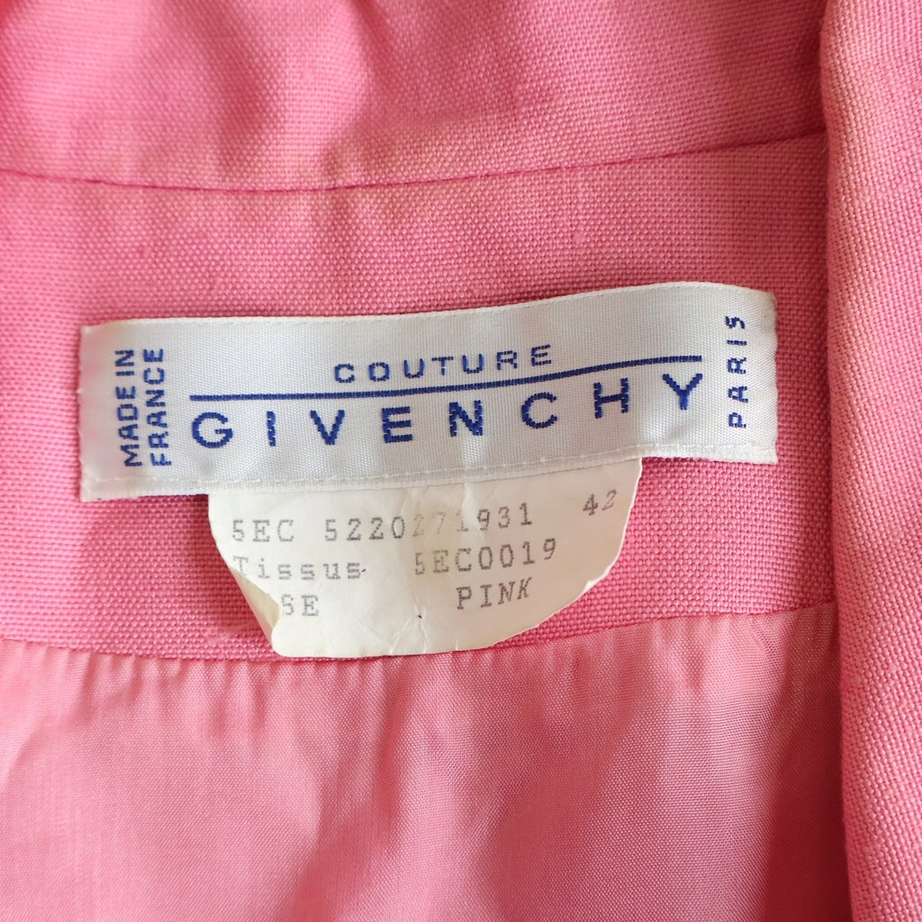 GIVENCHY(ジバンシィ) オープンカラー 半袖ロングワンピース ピンク ベルト付き レディース