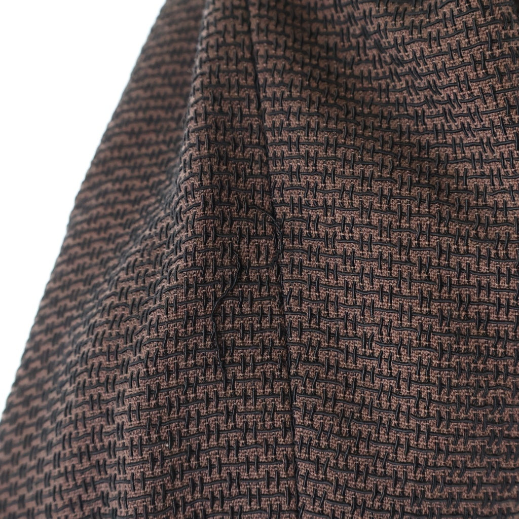DIOR(ディオール) レーヨン×ウール ダブルブレスト ノーカラージャケット アウター #44 ブラウン レディース