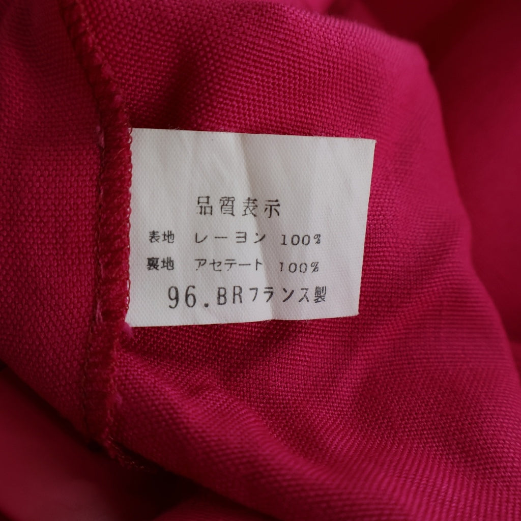 GIVENCHY(ジバンシィ) ノーカラーフロントボタンロングワンピース ピンク レーヨン レディース