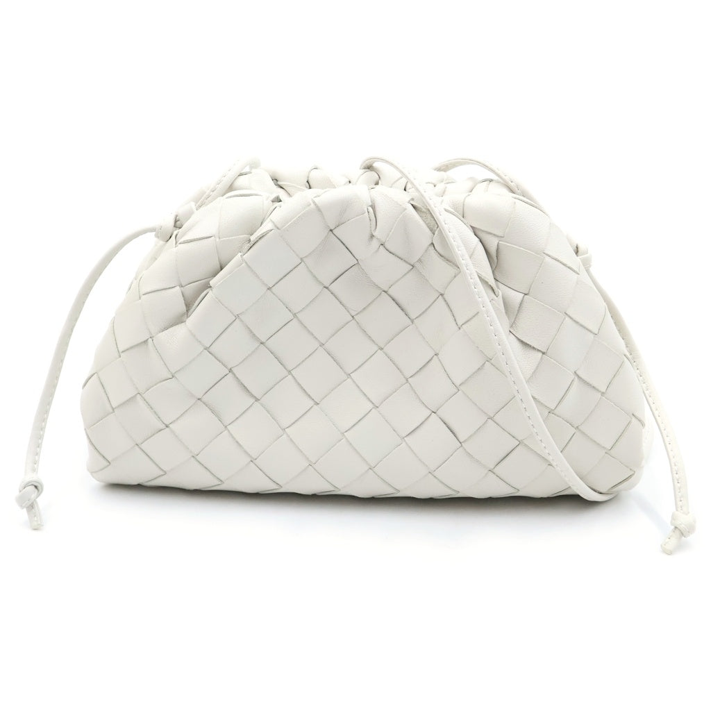 BOTTEGA VENETA(ボッテガヴェネタ) The Pouch 20 イントレチャート ザ ポーチ がま口 ショルダーバッグ ホワイト系 585852 レディース