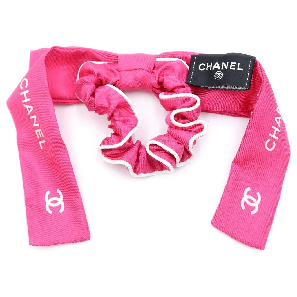CHANEL(シャネル) ココマーク シュシュ リボン ヘアアクセサリー シルク ピンク レディース