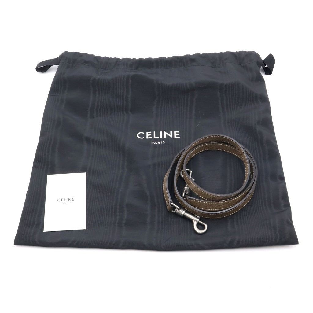 CELINE(セリーヌ) ラゲージ ナノショッパー スリ 2WAYハンドバッグ ショルダーバッグ グレージュ レザー シルバー金具 レディース