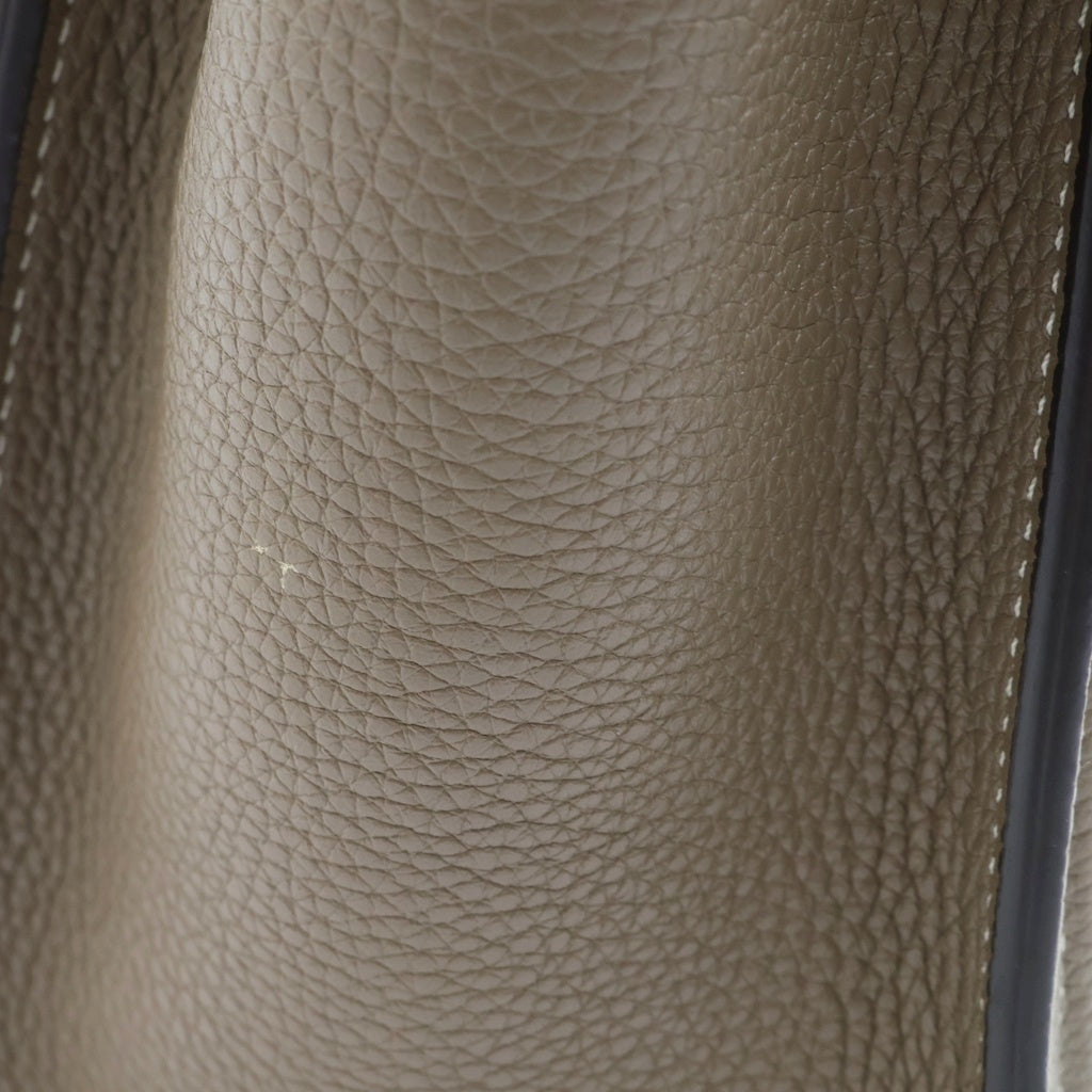 CELINE(セリーヌ) ラゲージ ナノショッパー スリ 2WAYハンドバッグ ショルダーバッグ グレージュ レザー シルバー金具 レディース