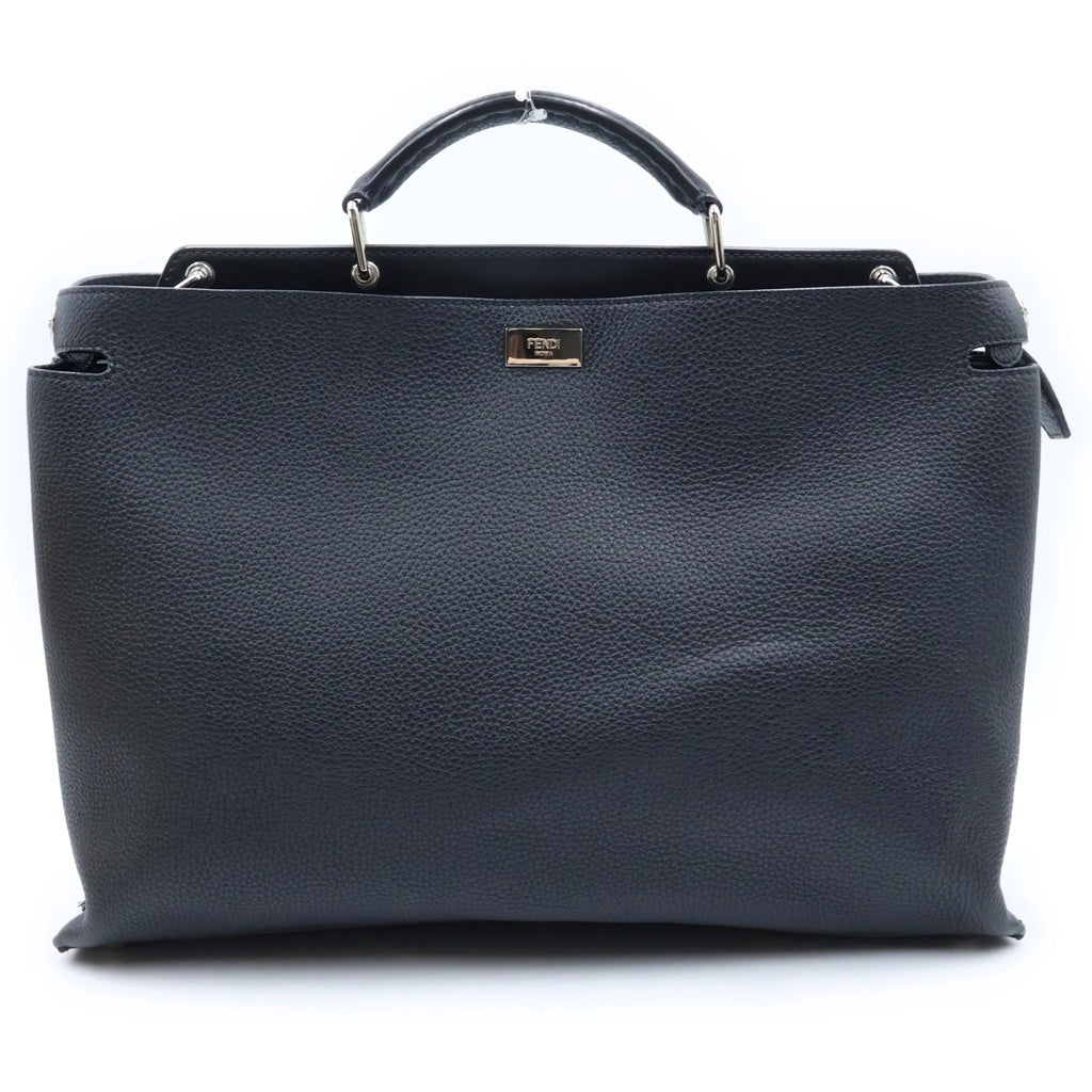 FENDI(フェンディ) ピーカブー エッセンシャリー アイコニック 2WAYハンドバッグ ショルダーバッグ ブラック レザー 7VA476 シルバー金具