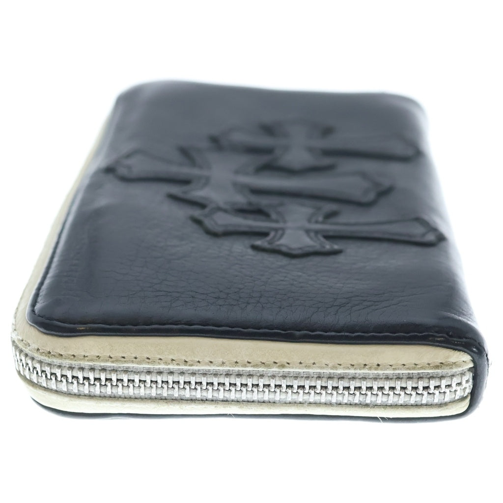 CHROME HEARTS(クロムハーツ) REC F ZIP 3セメタリー クロスパッチ ラウンドファスナーウォレット 長財布 ブラック