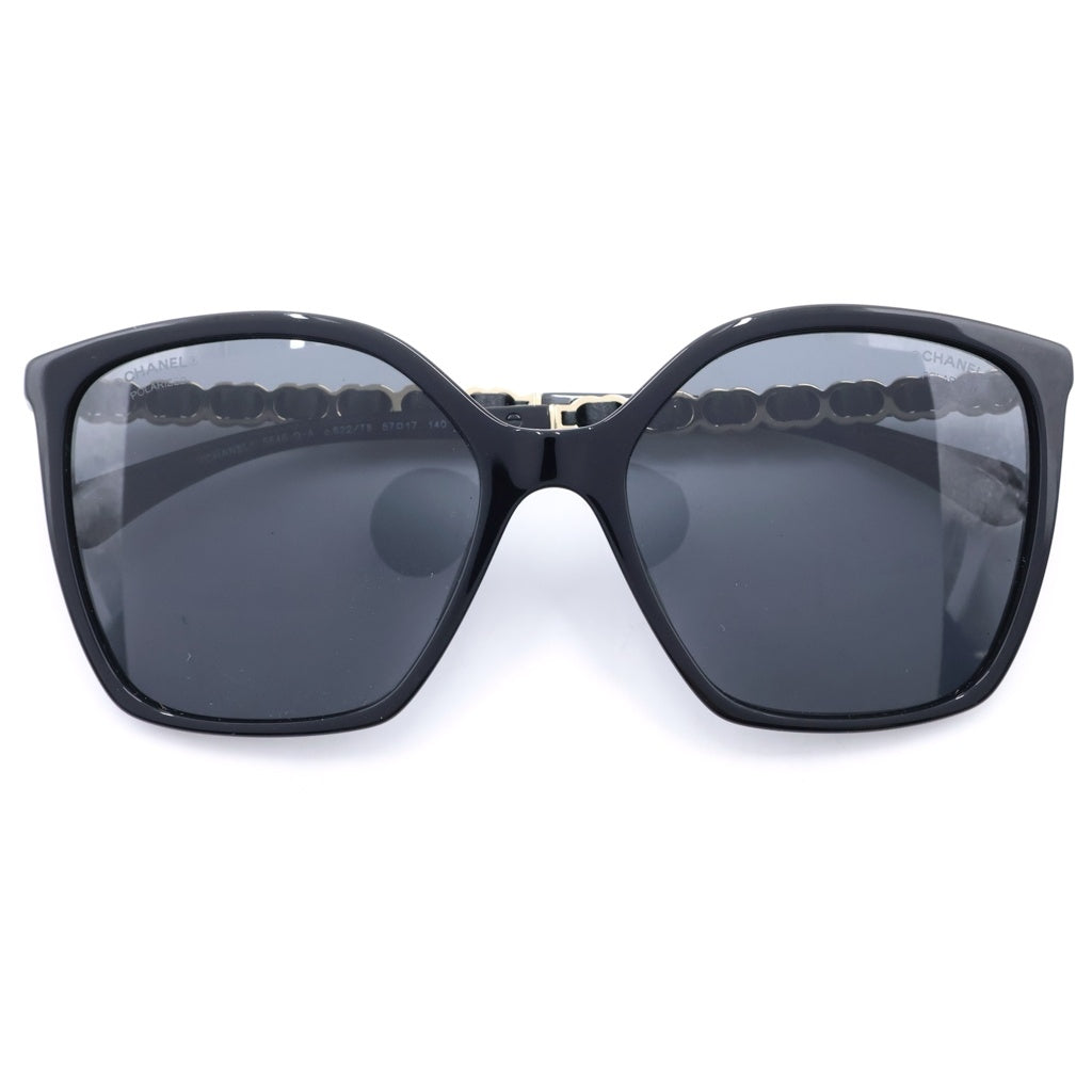 CHANEL(シャネル) ゴールドチェーン スクエア サングラス アイウェア ブラック #57□17 レディース
