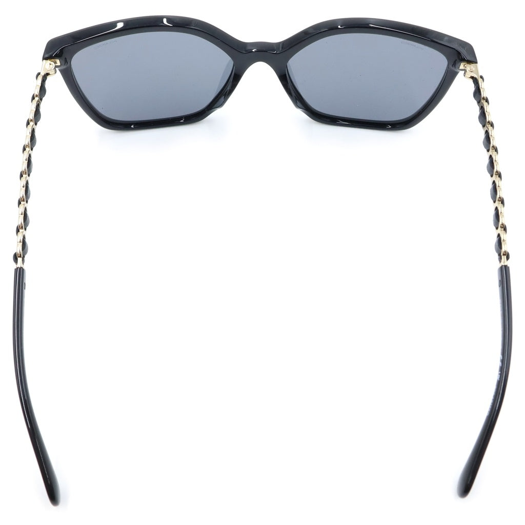 CHANEL(シャネル) ゴールドチェーン スクエア サングラス アイウェア ブラック #57□17 レディース