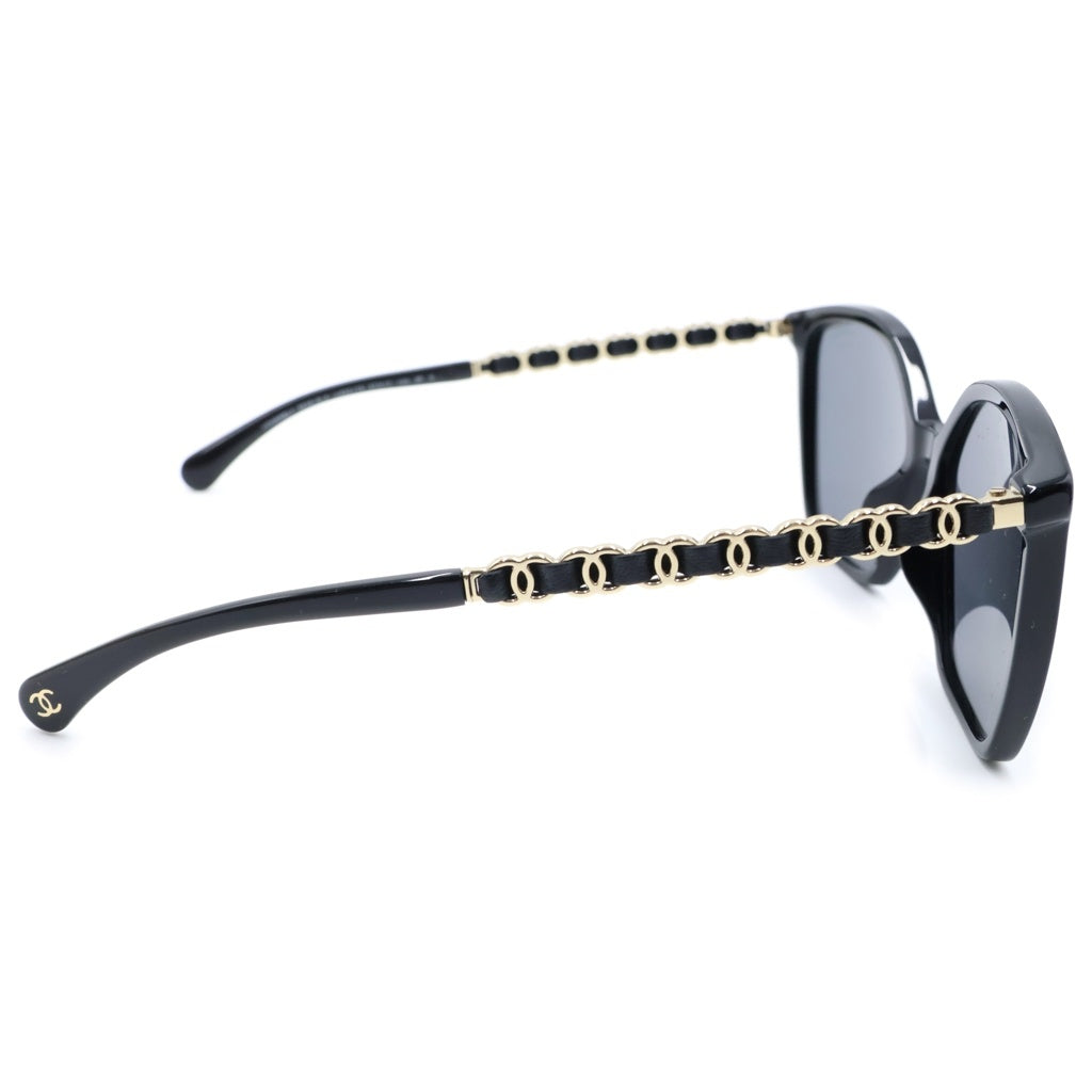 CHANEL(シャネル) ゴールドチェーン スクエア サングラス アイウェア ブラック #57□17 レディース