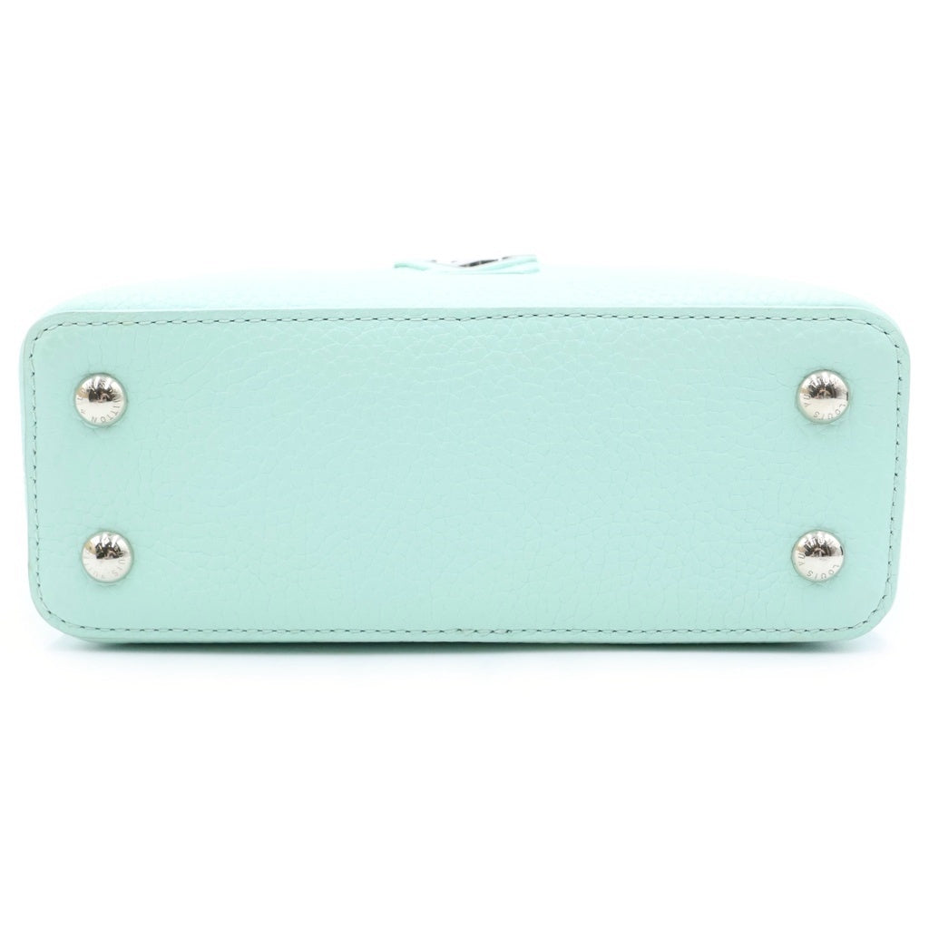 LOUIS VUITTON(ルイヴィトン) カプシーヌMINI 2WAYハンドバッグ ショルダーバッグ ホワイト×パステルグリーン レザー N85829 シルバー金具 レディース