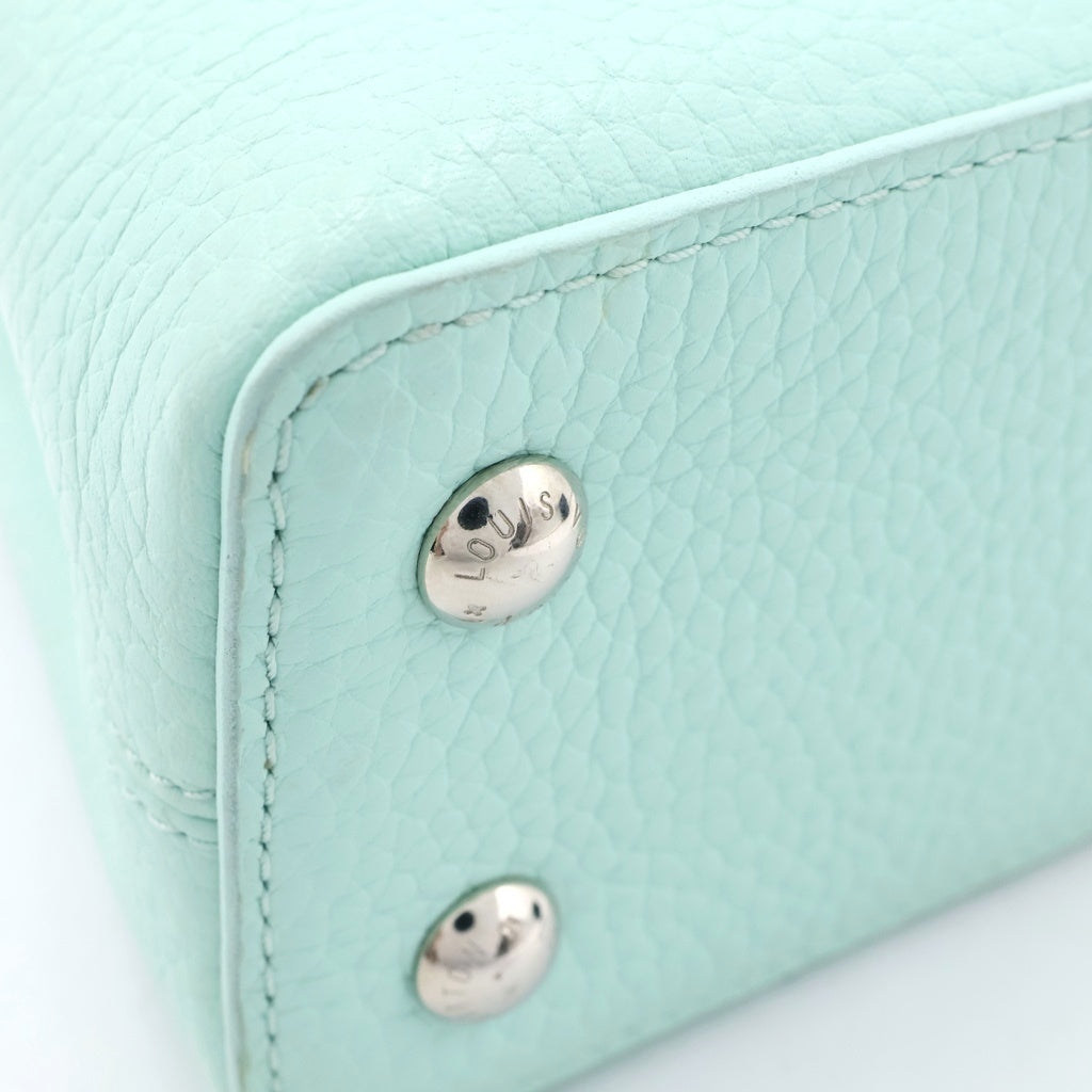 LOUIS VUITTON(ルイヴィトン) カプシーヌMINI 2WAYハンドバッグ ショルダーバッグ ホワイト×パステルグリーン レザー N85829 シルバー金具 レディース
