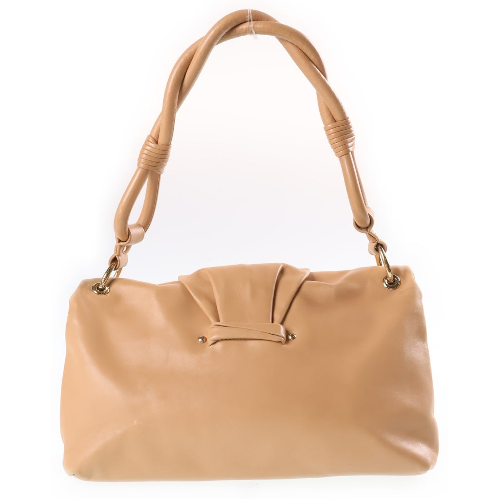 Christian Dior(クリスチャンディオール) デミルーン ワンショルダーバッグ ハンドバッグ ベージュ レザー ゴールド金具 レディース