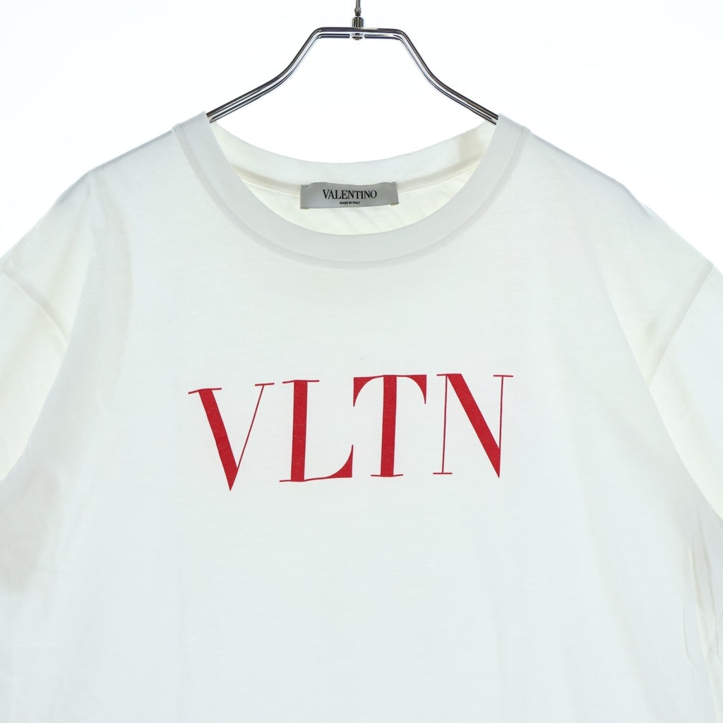 VALENTINO(ヴァレンティノ) クルーネックTシャツ ホワイト×レッド コットン RB3MG07D3V6 レディース